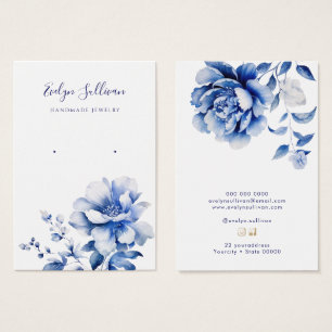 Blue flowers earring display card