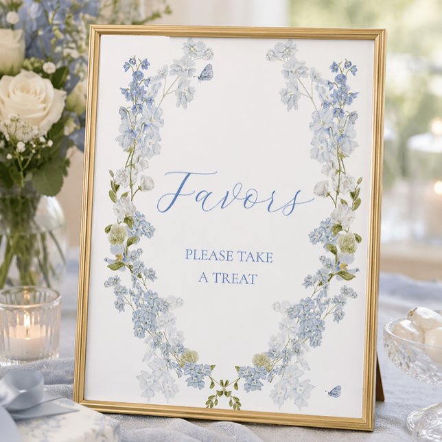 Blue Flowers Favours Sign (Creator Uploaded)
