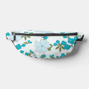 Blue Flowers, Floral Pattern, Pattern Of Flowers Bum Bags