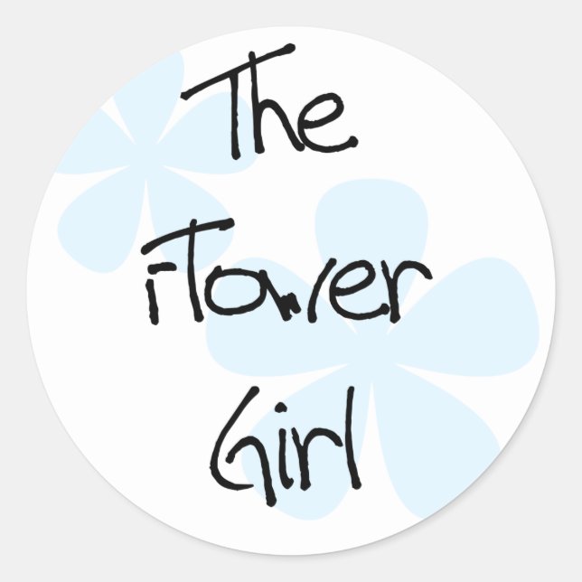 Blue Flowers Flower Girl Classic Round Sticker (Front)