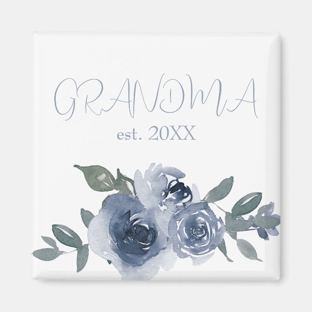 Blue Flowers for Grandma Magnet (Front)