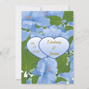 Blue Flowers Garden Invitation Card
