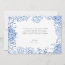 Blue Flowers Graphics Drawing Thank You Card