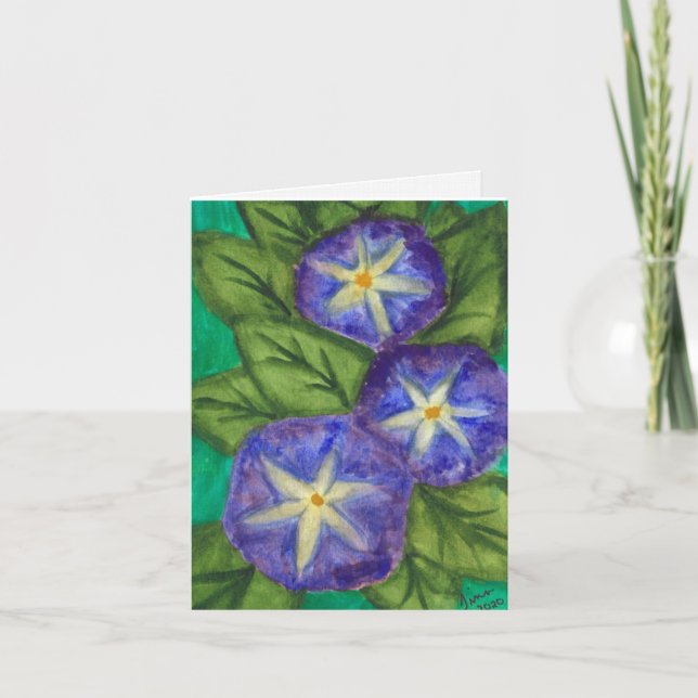 "Blue Flowers" Greeting Card (Front)