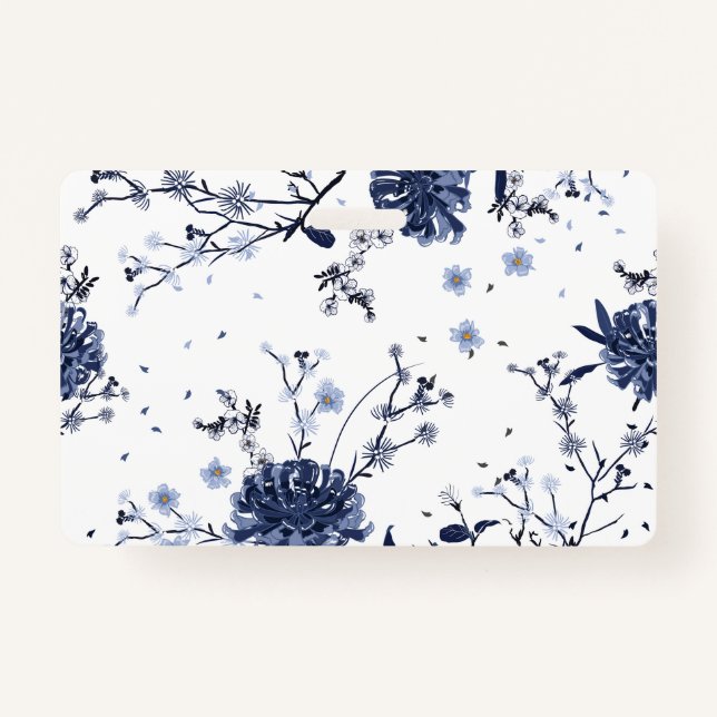 Blue flowers ID badge (Back)