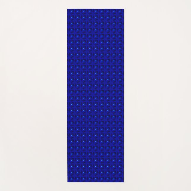 Blue Flowers in 3D , Artdeco Yoga Mat (Front)