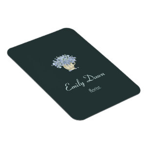 Blue flowers in vase grey magnet