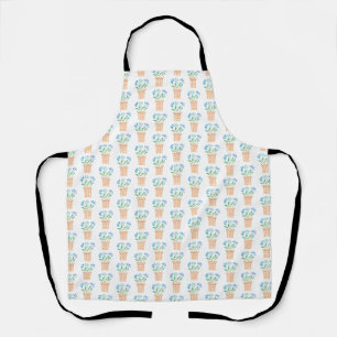 Blue Flowers in Woven Pots Apron