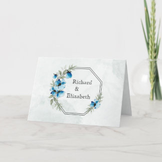 "Blue Flowers" Invitation