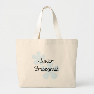 Blue Flowers Jr. Bridesmaid Large Tote Bag