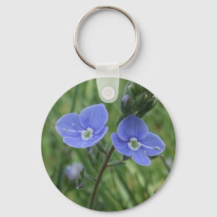 Blue Flowers Keychain