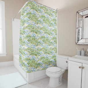 Blue Flowers Meadow Shower Curtain