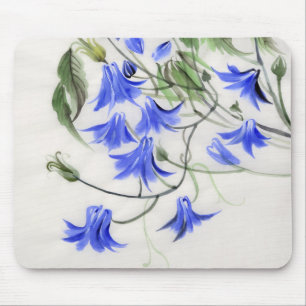 Blue Flowers Mouse Pad
