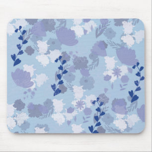 Blue Flowers Mouse Pad