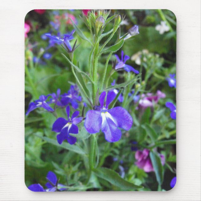 blue flowers mouse pad (Front)
