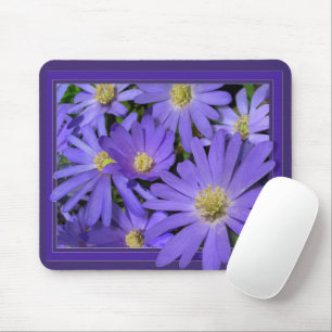 Blue Flowers Mousepad Daisy Computer Gifts