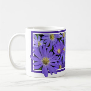 Blue Flowers Mug Coffee Cup Blue Daisies Cup