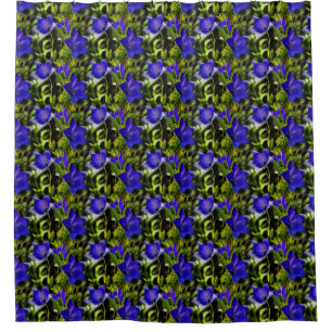 Blue Flowers Nature Art Pattern    Shower Curtain