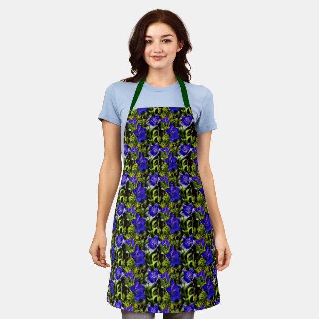 Blue Flowers Nature Pattern       Apron (Worn)