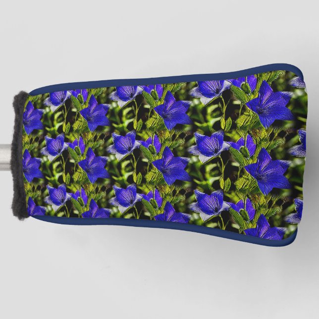 Blue Flowers Nature Pattern         Golf Head Cover (Front)