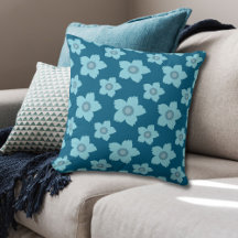 Blue Flowers On Blue Background 