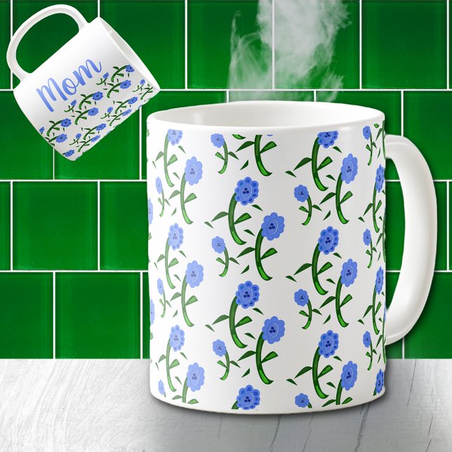 Blue Flowers on Mum's  Coffee Mug (Creator Uploaded)