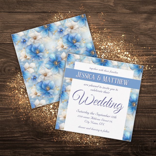 Blue Flowers Pattern Invitation (Creator Uploaded)