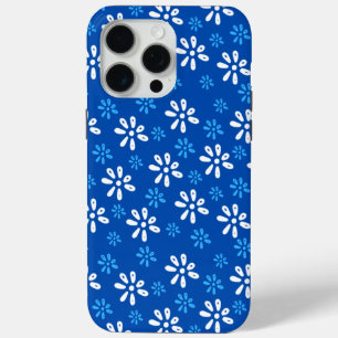 Blue Flowers Pattern iPhone 15 Pro Max Case