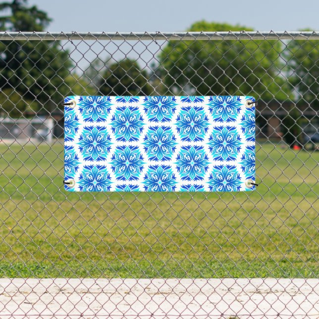 Blue Flowers, Pattern Of Flowers, Floral Pattern Banner (Insitu)