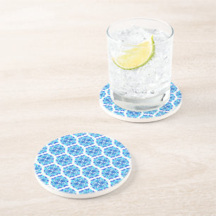 Blue Flowers, Pattern Of Flowers, Floral Pattern Coaster