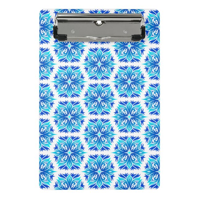 Blue Flowers, Pattern Of Flowers, Floral Pattern Mini Clipboard (Front)