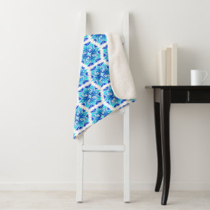 Blue Flowers, Pattern Of Flowers, Floral Pattern Sherpa Blanket