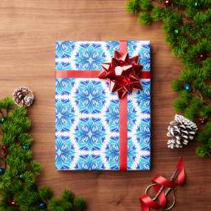 Blue Flowers, Pattern Of Flowers, Floral Pattern Wrapping Paper