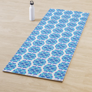 Blue Flowers, Pattern Of Flowers, Floral Pattern Yoga Mat