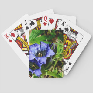 Blue Flowers Playing Cards