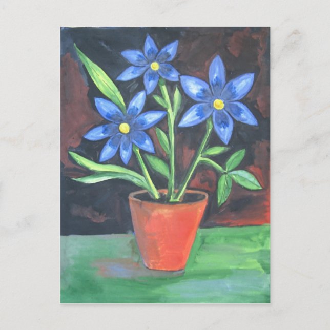 Blue Flowers Postcard (Front)