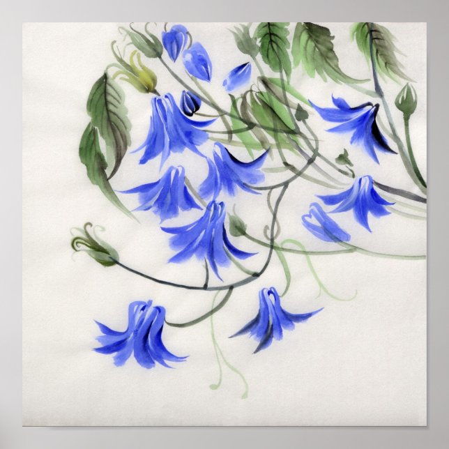 Blue Flowers Poster (Front)