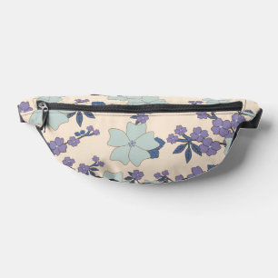 Blue Flowers, Purple Flowers, Floral Pattern Bum Bags