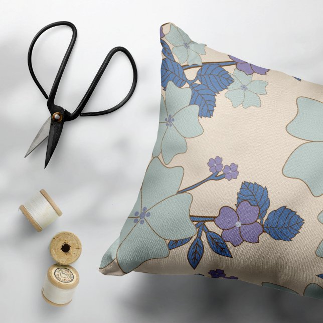 Blue Flowers, Purple Flowers, Floral Pattern Pillowcase (Creator Uploaded)