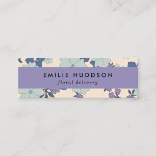 Blue Flowers, Purple Flowers, Florist, Flower Shop Mini Business Card