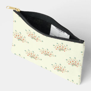 Blue Flowers, Red Flowers, Pattern Of Flowers Accessory Pouch