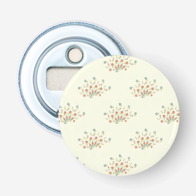Blue Flowers, Red Flowers, Pattern Of Flowers Bottle Opener (Front)