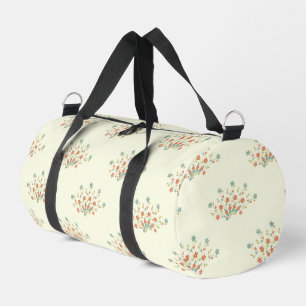 Blue Flowers, Red Flowers, Pattern Of Flowers Duffle Bag