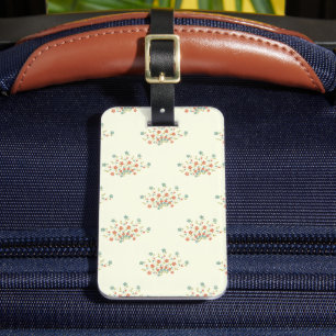 Blue Flowers, Red Flowers, Pattern Of Flowers Luggage Tag