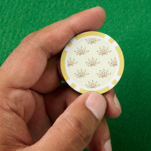 Blue Flowers, Red Flowers, Pattern Of Flowers Poker Chips