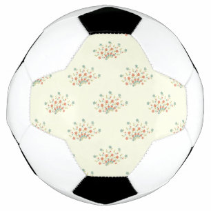 Blue Flowers, Red Flowers, Pattern Of Flowers Soccer Ball