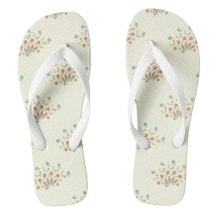 Blue Flowers, Red Flowers, Pattern Of Flowers Thongs