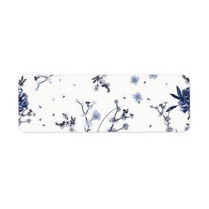Blue flowers return address label