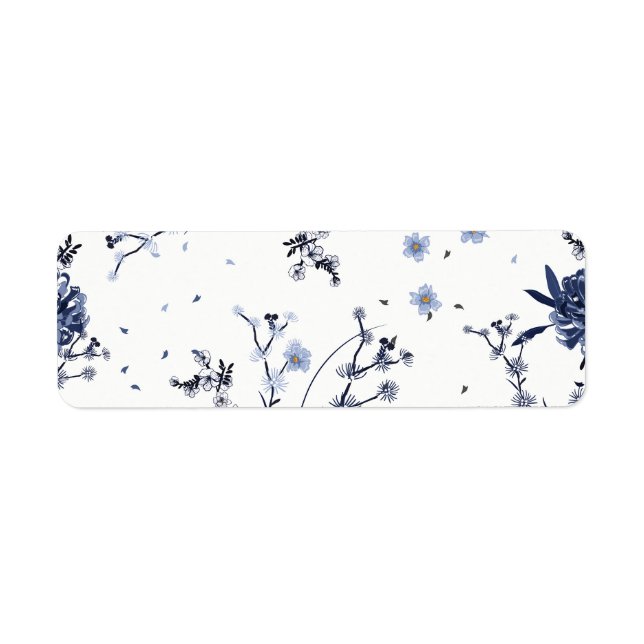 Blue flowers return address label (Front)