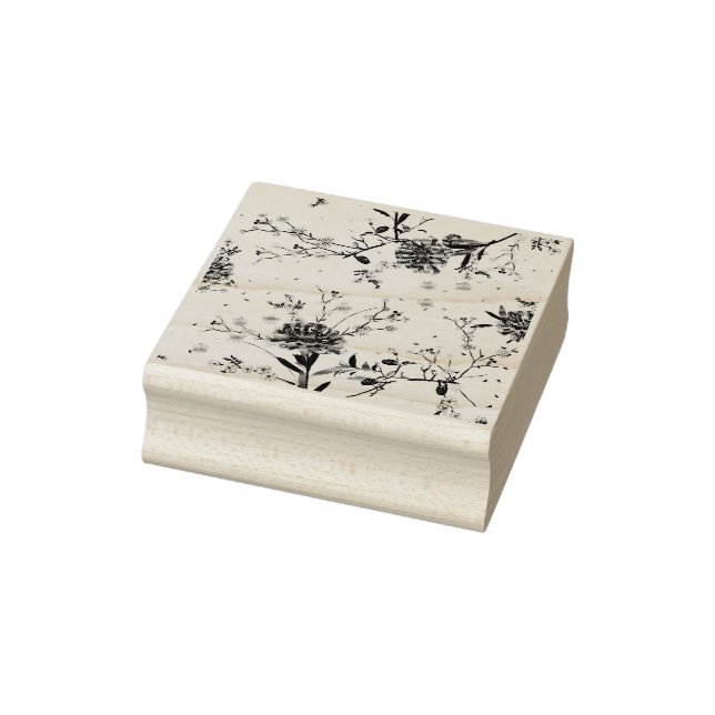 Blue flowers rubber stamp (Stamp)